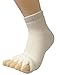 Bcurb Comfy Open Toe Foot Socks Relief for Bunions Hammer Toe Yoga Gym Massage Five Toe Separator Spacer Stretcher (Off-White, Medium)