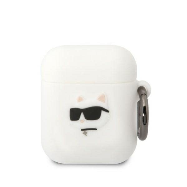 KARL LAGERFELD Silicone NFT Choupette Head 3D Case AirPods 1/2 Gen, White