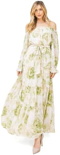 msk long dresses MSK Womens Floral Print Smocked Maxi Dress Purple M at Amazon Women's  Clothing store