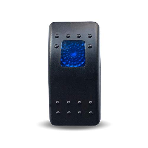 MGI SpeedWare LED Marine Rocker Switches 12V 20A, 3 Pack - SPST On-Off (Blue)