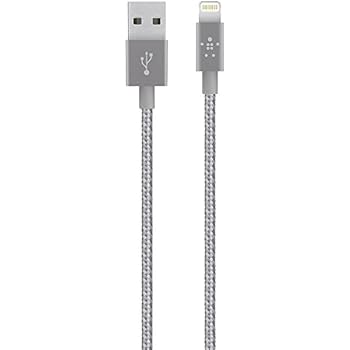 Belkin Metallic Lightning to USB Cable - MFi-Certified iPhone Charging Cable for iPhone Xs, XS Max, XR, X, 8/8 Plus and More (6-inches), Gray