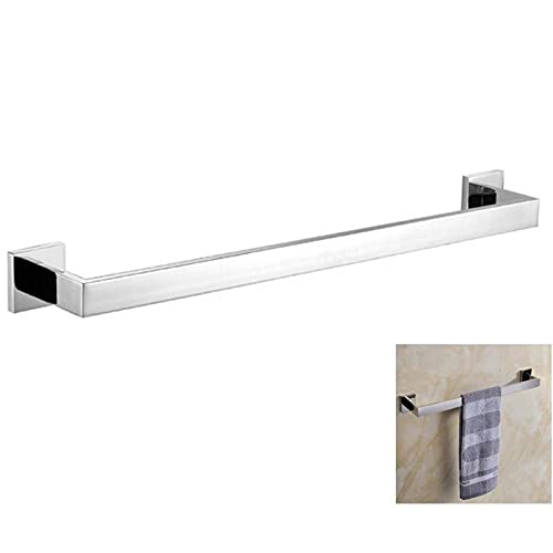 ThinkTop 600mm Towel Rail Wall Mounted, SUS304 Stainless Steel Chrome Finish Towel Holder Rack for Bathroom, Square Style Mirror Polishing, Silver