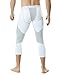 TM-MUC78-WTL_Large Tesla Men's Mesh-Panel Compression 3/4 Capri Baselayer Cool Dry Sports Tights MUC78