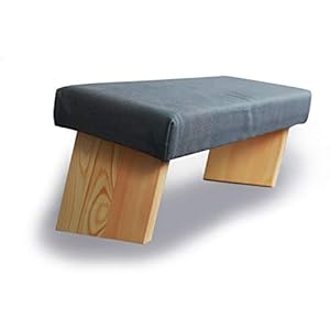 JNANA – Meditation bench – Ideal position for mindfulness meditation – Seat with comfortable foam cushion and washable cover – Foldable wooden stool knees on the floor