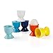 Sweese 805.002 Porcelain Egg Cups, Egg Holders for Hard Boiled Eggs - Set of 6, Hot Assorted Color