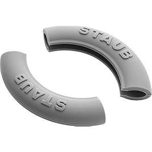 Staub 1190797 – 2 siliconen handgrepen, rond, zwart, 21 x 16,5 x 2 cm