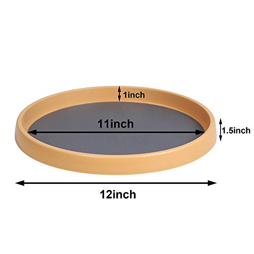 MAYER\'S BEST Non-Skid Pantry Cabinet Organizer Lazy Susan Turntable, 12-Inch, Wood Color