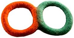 Eco-Tug, All Natural Wool, Handmade, Organic and Eco-Friendly, Dog and Puppy Play Toy (Large 11", Green/Orange)
