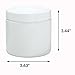 16 oz White PET Plastic Refillable Jar with Lids (6 pack) + Labels