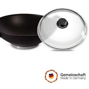 ???? Lieblings - Wok 36cm inkl. Glasdeckel Aluminium Guss Antihaft Versiegelung, Handmade in Germany