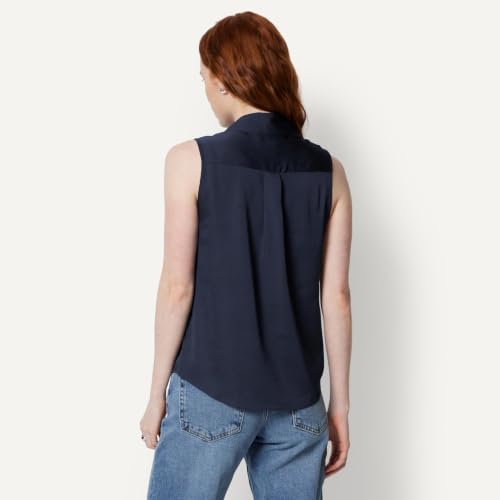 Amazon Essentials Women's Regular Fit Sleeveless Button Down Blouse