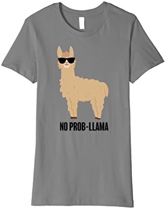 Womens No Prob-llama Tee by Trending Farm Shirt Large Slate