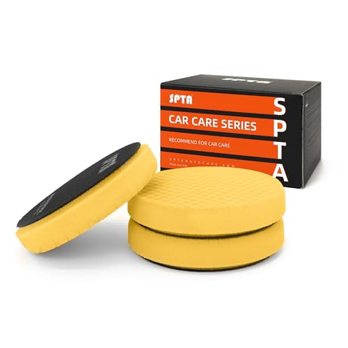 Yellow T80 High-Cut Foam Polishing Pads, SPTA 3Pcs 6.5 Inch Face for 6 Inch 150…