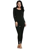 Ekouaer Thermal Sets Womens 2 Pcs Underwear Slimming Top & Bottom Pajama S-XXXL