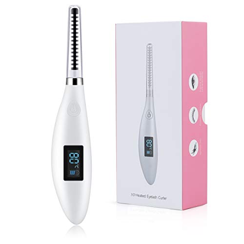 Easkep Heated Eyelash Curler, Electric USB Rechargeable Eye Lashes Curling Comb Quick Heating Long Lasting Natural Eyelash Curler