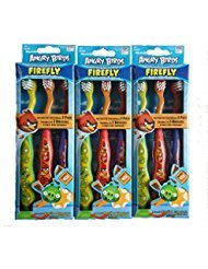 Firefly angry birds 3 pack soft suction cup stand toothbrushes --…
