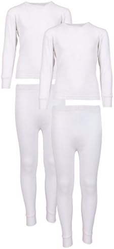 Arctic Hero Boys 2-Pack Thermal Underwear Top and Pant Set - Ecru/Ecru - 5/6
