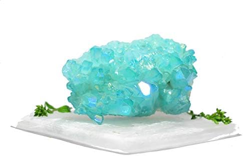 HEALINGS4YOU Titanium Aura Quartz - Aquamarine Wt - 642 Natural Healing Crystal/Stone with Titanium Oxide Coating.