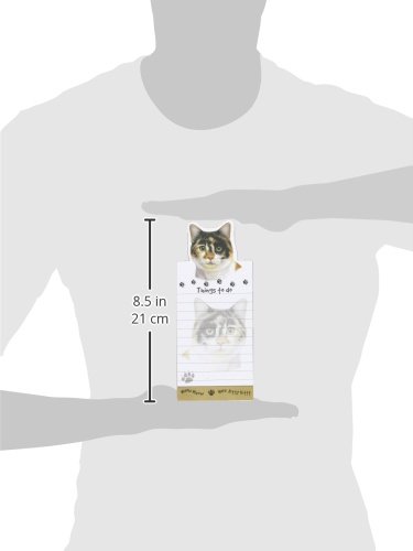 "Calico Cat Magnetic List Pads" Uniquely Shaped Sticky Notepad Measures 8.5 by 3.5 Inches