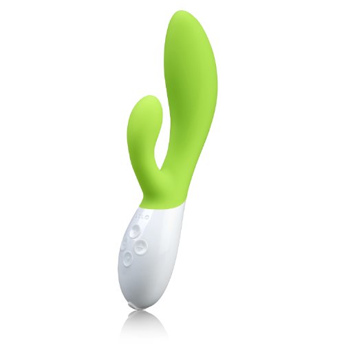 Lelo ina 2 luxury rabbit vibrator, lime green