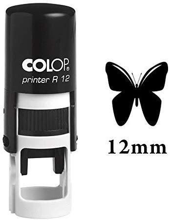 Printtoo Butterfly Self Inking Mini Rubber Stamp Colop Round Decorative Teachers Stamps 12mm