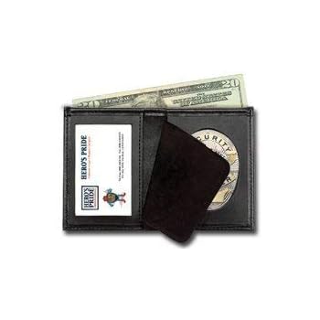 wallet badge leather holder strong shield hidden fold bi window