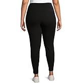 Terra & Sky Women's Plus Size Sueded Full Length Leggings Black Shoot (2X (20W-22W), Black Shoot)