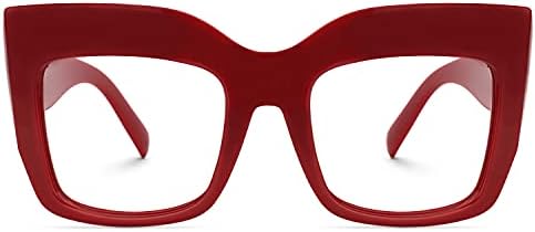 Zeelool Vintage Oversized Thick Cat Eye Glasses for Women with Non