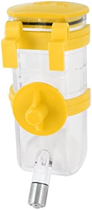Pet Cat Dog Plastic Hanger Drinking Water Bottle Yellow Clear 350ml no.32
