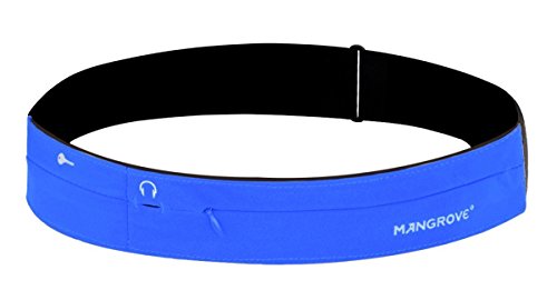 MANGROVE Running Jogging Pouch Belt Waist Pack - Key, Phone, iphone 6 Plus, iphone 7 Plus Holder for Runner - Fanny Waist Pack with 2 Adjustable Pouch, Adjustable and Opening for Headphones
