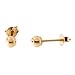 14k Rose Gold Ball Stud Earrings, 3 Millimeters
