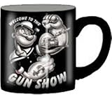 Silver Buffalo PY2132 Popeye Welcome to The Gun Show Ceramic Mug, 14 Ounces, Multicolored
