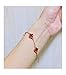 Red Black Onyx Malachite 18K Gold Plated Four-leaf Clover Bracelet/Classic Fashion 925 Sterling Silver Leaf Clover Pendant Bracelets for Women&Girls (Red)