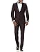 Perry Ellis Men's Slim Fit Stretch Wrinkle-Resistant Tuxedo, Royal Burgundy Dobby, 44 Long