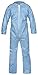 AMZ Disposable Coveralls for Men, Women, X-Large. Pack of 5 Blue Spunbond Polypropylene Hazmat Suits. Protective Suits with Zip Closure, Open Wrists and Ankles. Unisex Painters Suit