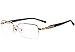 Agstum Titanium Half Rim Glasses Frame Optical Eyeglasses 55-18-145 (Gold, Clear)