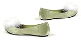 Ellie Shoes Women's Flat Satin Pump (Green;8)