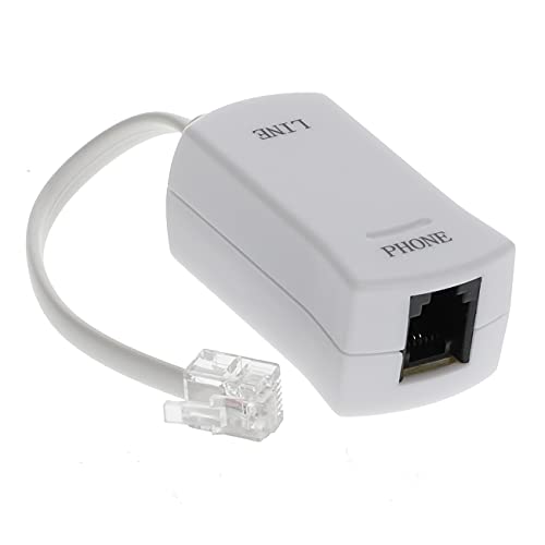 InLine DSL Filter (weiß Farbe) –-Stecker an Buchse –-Jack to Phone –-Unterdrückt Modem Interferenzen