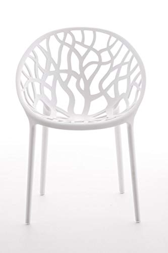 CLP Gartenstuhl Hope Kunststoff I Stapelstuhl wetterfest und UV-beständig I Outdoorstuhl pflegeleicht I Sessel für draußen, Farbe:weiß – Bild 3