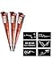 3 Pack Temporary Tattoo Paste Cone Brown Paste Cones for Body Art Drawing Painting with 12 x Adhesive Stencil Set