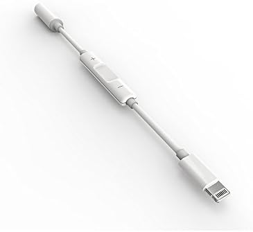 ITAMO Adapter Headphone Jack,HIFI Lightning to 3.5mm Headphone Jack Adapter with Volume Control and Switch Songs for iPhone 7,7 plus,8,8 plus ,iPhone x (white)