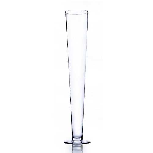 WGV Trumpet Glass Vase, Open 4", Height 24", Clear Pilsner Vase, Candle Holder, Floral Container, Bulk, 6 Pieces - Thumbnail 3