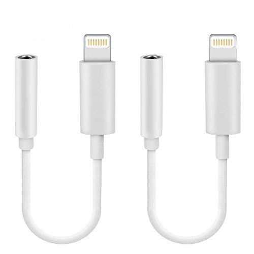 JAPS Headphone for iPhone Adaptor Connector AUX 3.5mm Earphone Adaptor for iPhone X 8/8 Plus 7/7 Plus Converter Accessories Headphone Cable Splitter Audio Jack Headphone Cable Earbud Adapter[2 Pack]