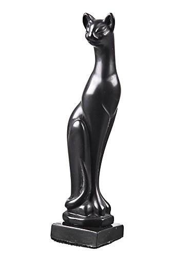 danila-souvenirs Decorative Stone Statue Figurine Sculpture Standing Black Cat 13 cm