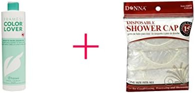 Framesi Color Lover Smooth Shine Shampoo (2pc AND Donna Shower Cap Clear - BUNDLE)