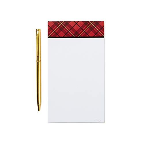 Hallmark Notepad Bundle with Pen, Plaid Penguin (3 Notepads, Assorted