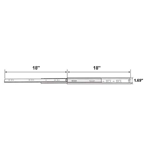 Mondaufie 10 Pair of 18 Inch Hardware Ball Bearing Full Extension Side Mount Drawer Slides - Thumbnail 6