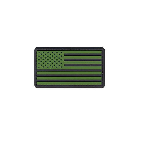 Rothco PVC US Flag Patch with Hook Back, Silver/Black