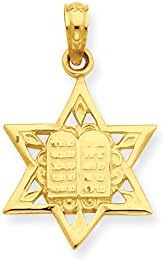Jewelry Best Seller 14K Star of David w/Tablets in Center Pendant