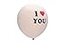 LeeSky 100 Pack 12 Inches I LOVE YOU Latex Ballons for Wedding,Valentine's Day,Proposal,Engagement Party,Birthday Party Decoration